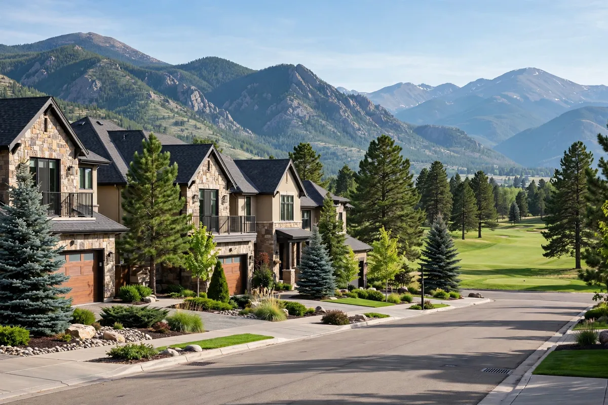 Upscale homes beside manicured fairways in the Broomfield Country Club area